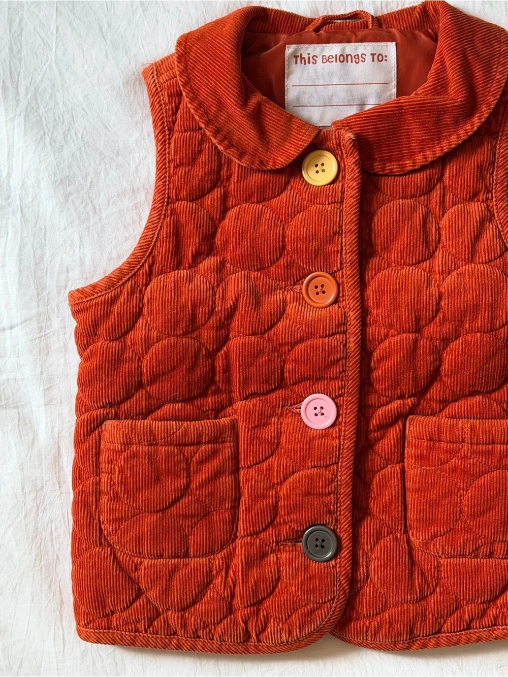 Gymboree 2008 Quilted Corduroy Vest Rust Orange Girls 5-6 Y2K